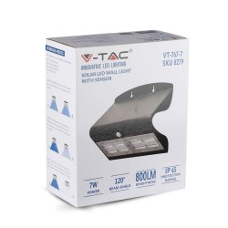LAMPADA LED CON SENSORE E PANNELLO SOLARE V-TAC VT-767-7 7W IP65