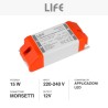LIFE ALIMENTATORE A TENSIONE COSTANTE 15W PER LED 12V