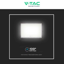 V-TAC VT-240W FARO LED FLOODLIGHT 30W IP65 COLORE NERO CON PANNELLO SOLARE E TELECOMANDO