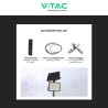V-TAC VT-240W FARO LED FLOODLIGHT 30W IP65 COLORE NERO CON PANNELLO SOLARE E TELECOMANDO