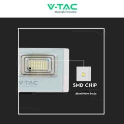 V-TAC VT-60W FARO LED FLOODLIGHT 20W IP65 COLORE BIANCO CON PANNELLO SOLARE E TELECOMANDO