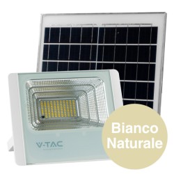 V-TAC VT-60W FARO LED FLOODLIGHT 20W IP65 COLORE BIANCO CON PANNELLO SOLARE E TELECOMANDO