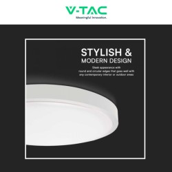 V-TAC VT-8624 PLAFONIERA LED ROTONDA 24W SMD IP44 COLORE BIANCO