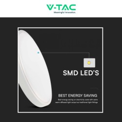 V-TAC VT-8624 PLAFONIERA LED ROTONDA 24W SMD IP44 COLORE BIANCO