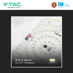 V-TAC PRO VT-81004 PLAFONIERA LED ROTONDA 15W SMD CHIP SAMSUNG SENSORE PIR MOVIMENTO CREPUSCOLARE IP44 COLORE BIANCO