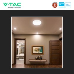 V-TAC PRO VT-81004 PLAFONIERA LED ROTONDA 15W SMD CHIP SAMSUNG SENSORE PIR MOVIMENTO CREPUSCOLARE IP44 COLORE BIANCO