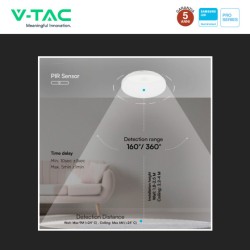 V-TAC PRO VT-81004 PLAFONIERA LED ROTONDA 15W SMD CHIP SAMSUNG SENSORE PIR MOVIMENTO CREPUSCOLARE IP44 COLORE BIANCO
