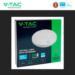 V-TAC PRO VT-81004 PLAFONIERA LED ROTONDA 15W SMD CHIP SAMSUNG SENSORE PIR MOVIMENTO CREPUSCOLARE IP44 COLORE BIANCO