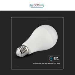 V-TAC SMART VT-5142 LAMPADINA LED WI-FI E27 14W BULB A65 GOCCIA RGB+W CHANGING COLOR CCT