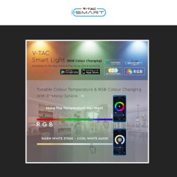 V-TAC SMART VT-5113 LAMPADINA LED WI-FI E27 11W BULB A60 GOCCIA RGB+W CHANGING COLOR CCT DIMMERABILE