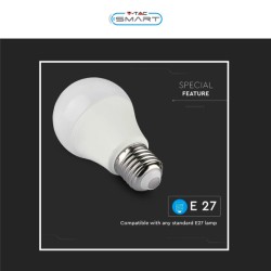 V-TAC SMART VT-5113 LAMPADINA LED WI-FI E27 11W BULB A60 GOCCIA RGB+W CHANGING COLOR CCT DIMMERABILE