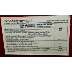 Stufa a bioetanolo statica RUBY 3 kW