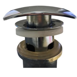 PILETTA LAVABO CLICK-CLACK TAPPO QUADRO CON TROPPO PIENO  1" 1/4