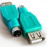 Adattatore Convertitore PS2 Maschio a USB Femmina per mouse e tastiera, verde
