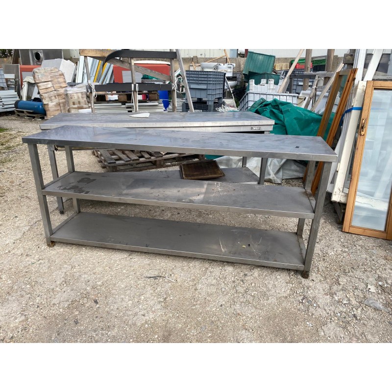 Tavolo da Lavoro Inox 200x50 cm – 3 Ripiani